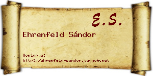 Ehrenfeld Sándor névjegykártya